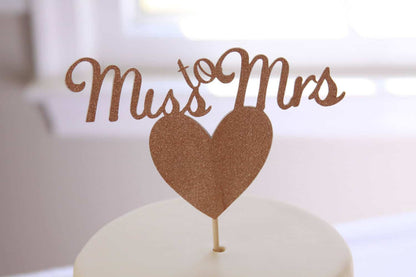 From Miss to Mrs Bridal Shower Cake Topper