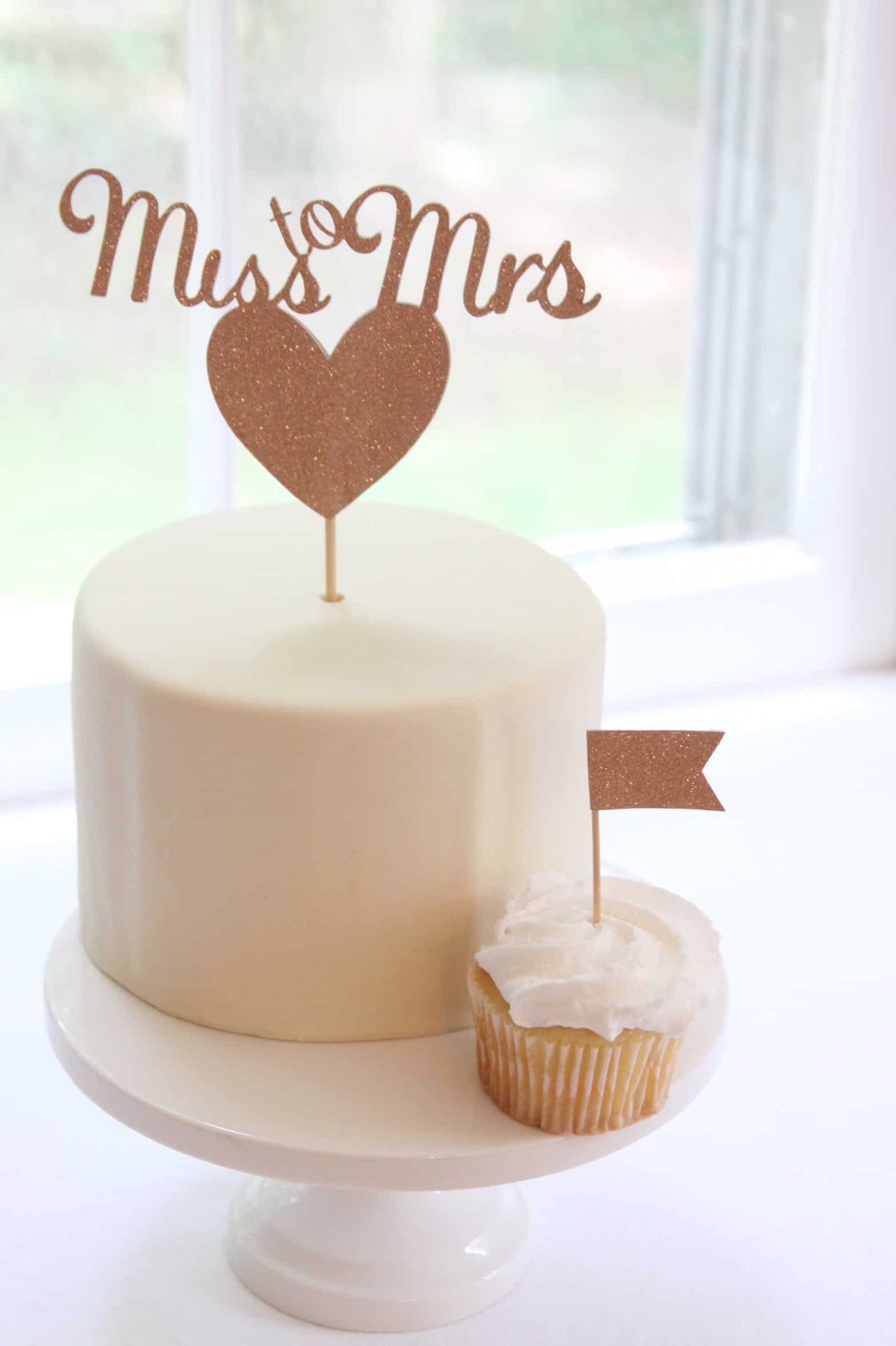 From Miss to Mrs Bridal Shower Cake Topper