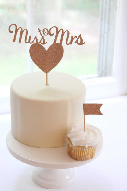 From Miss to Mrs Bridal Shower Cake Topper