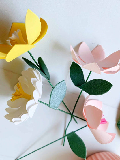 Baby in Bloom - Paper Flower Cupcake Toppers