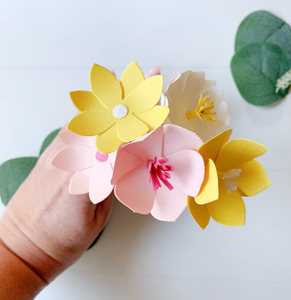 Baby in Bloom - Paper Flower Cupcake Toppers