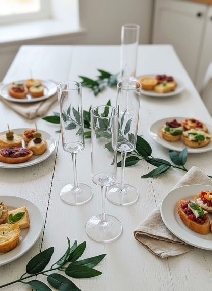 Geometric Champagne Flutes Party Setup