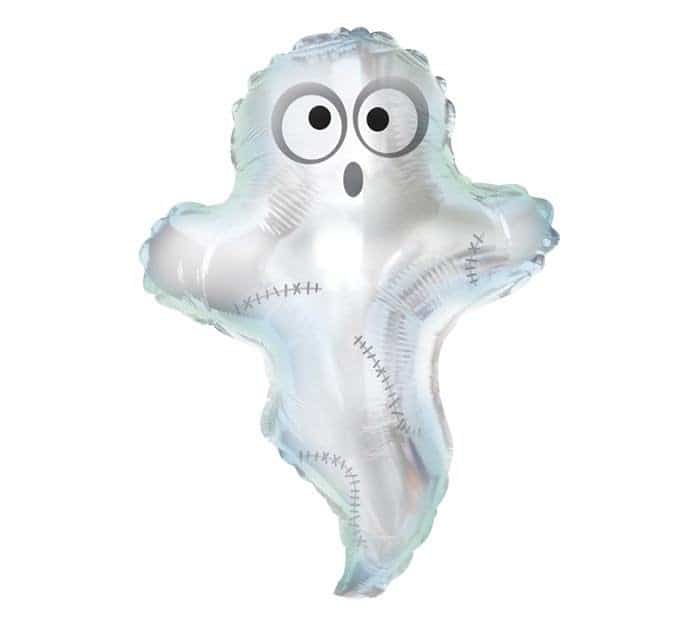 Ghost Balloon 23 inches tall - in iridescent foil with little stitch detail - Nightmare Before Christmas Style