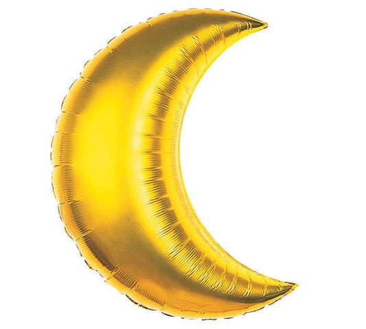 Giant Gold Crescent Moon balloon 35 inches
