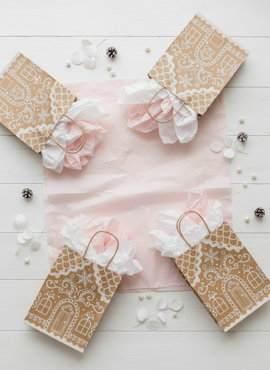 Gingerbread Bags with Blush Tissue