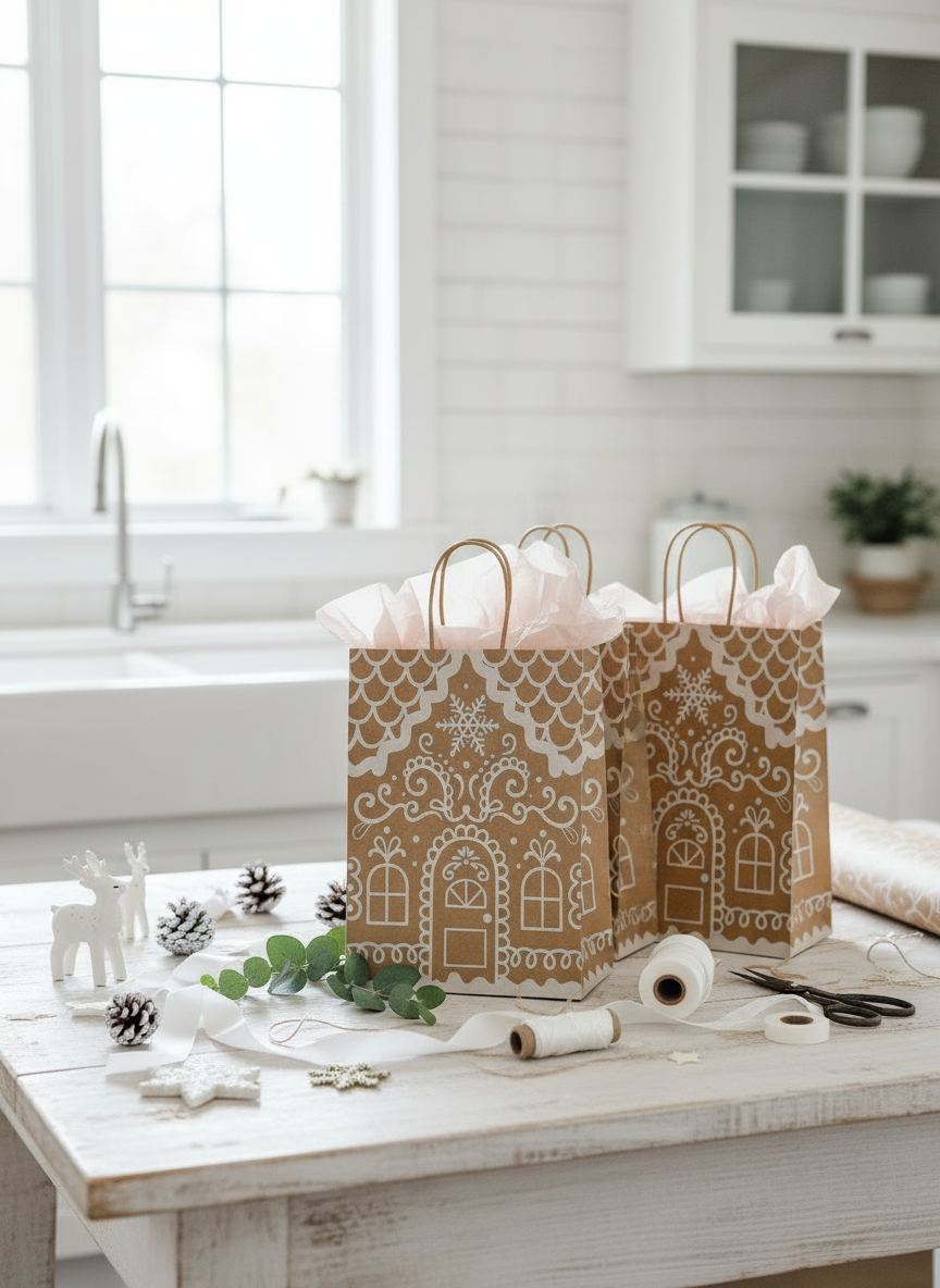 Gingerbread Gift Wrapping Station