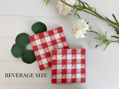 Red and White Gingham tableware