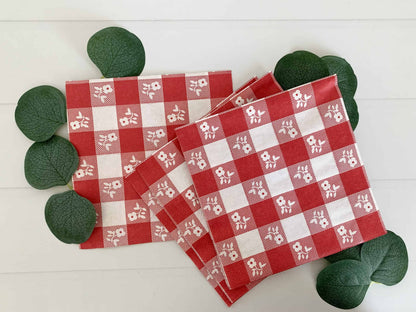 Red and White Gingham Tableware