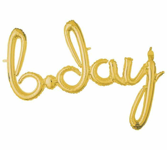 gold B-Day balloon garland for great birthday decorations
