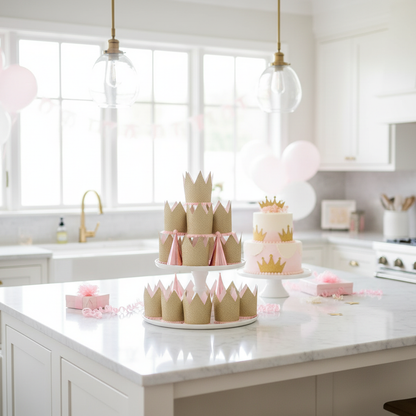 Gold Crowns Kitchen Island Cake Stand