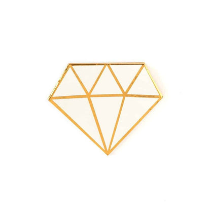 Gold Diamond-Shaped Bridal Shower or Engagement Party Cocktail Napkins