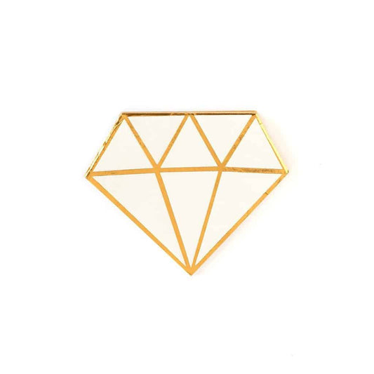 Gold Diamond-Shaped Bridal Shower or Engagement Party Cocktail Napkins