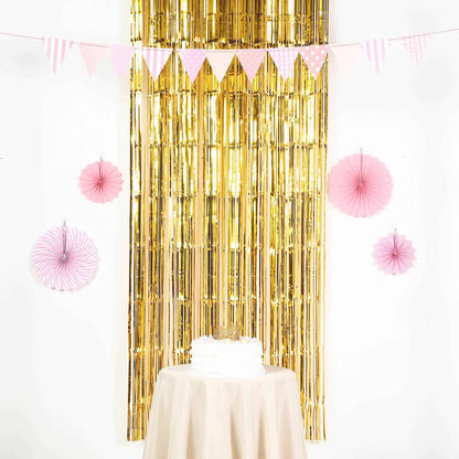 Bright Gold Fringe Photo Booth Backdrop