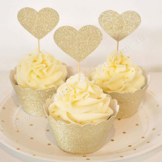 Gold Glitter Cupcake Wrapper
