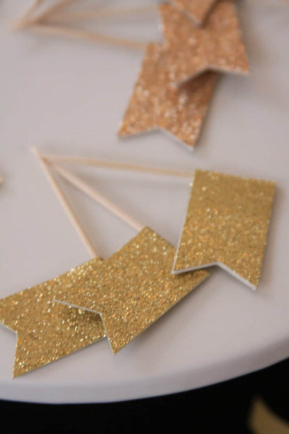 Gold Glitter Toppers
