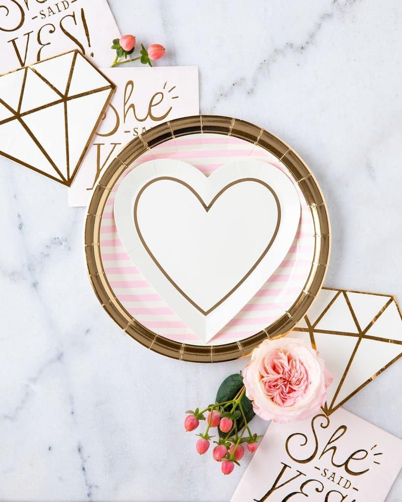 Gold Heart Dessert Plates