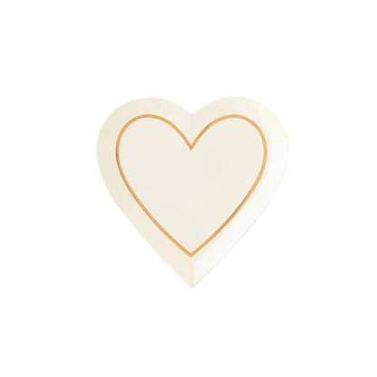 Gold Heart Dessert Plates