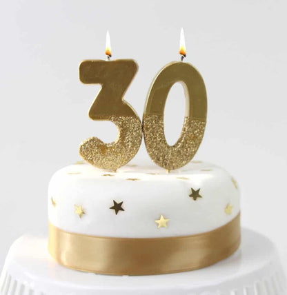 Gold Number Birthday Candles