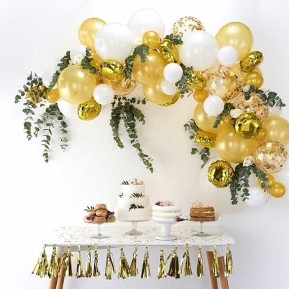 Gold Wedding Balloon Arch for a Glam and Bling Wedding