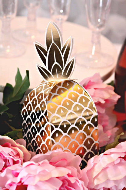 Gold Pineapple Favor Boxes