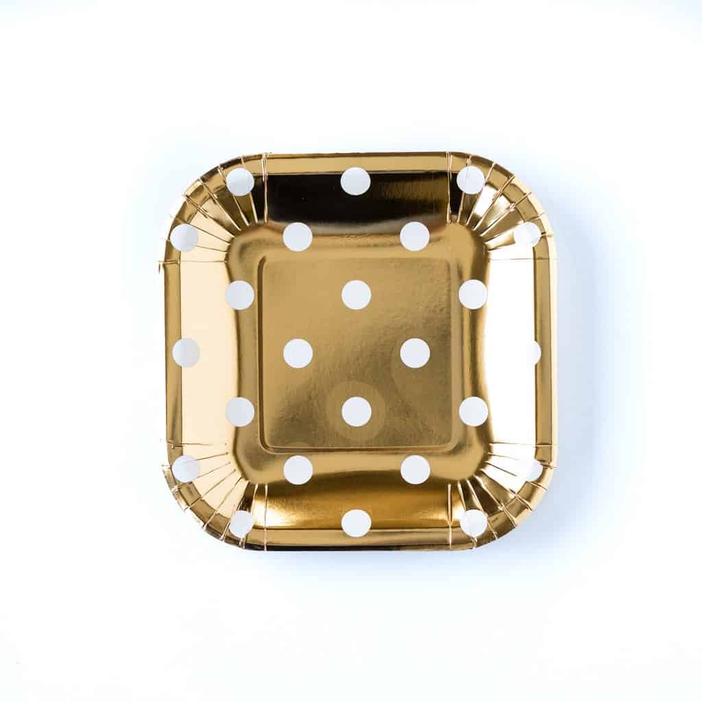 Gold Polka Dot Paper Plates