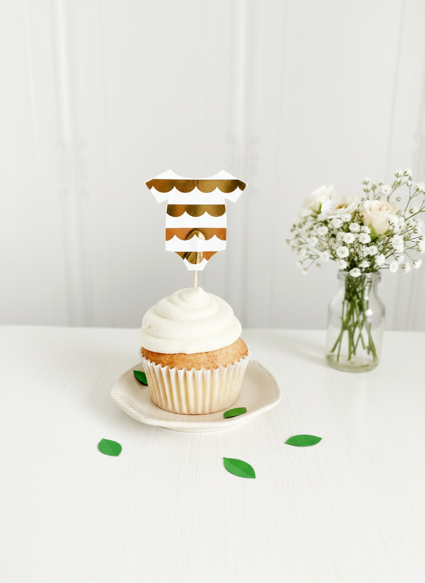 Gold Scallop Onesie Close-up