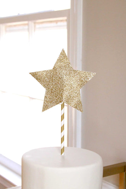 Gold Star Cake Topper