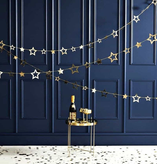 Gold Star Garland Photo Booth Backdrop