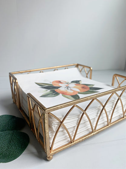 Arch Gold Leaf Cocktail Napkin Caddy