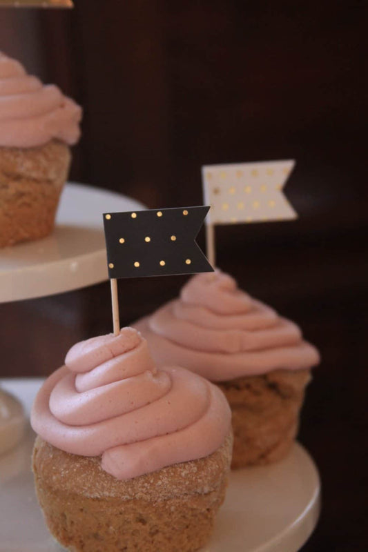 Great Gatsby Party Cupcake Toppers - Gold