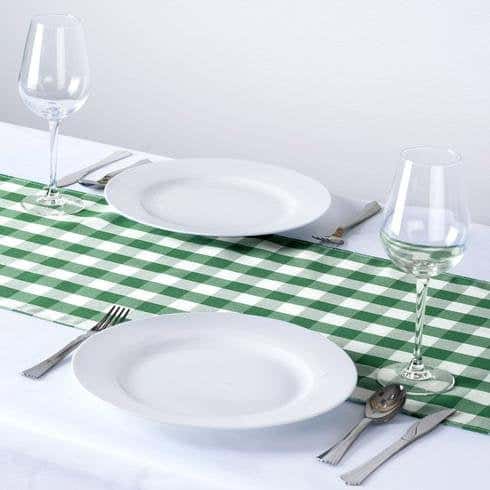 Green Gingham Table Runner