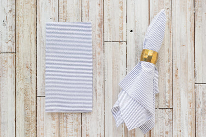 Seersucker Everyday Napkins 18 Inch Set of 4 - Colorful Reusable Cloth Napkins No Ironing Needed