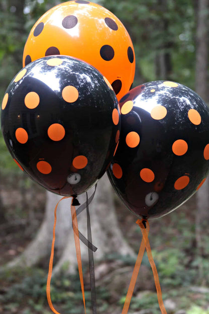 Black and Orange Polka Dot Balloons