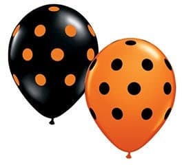 Black and Orange Polka Dot Balloons