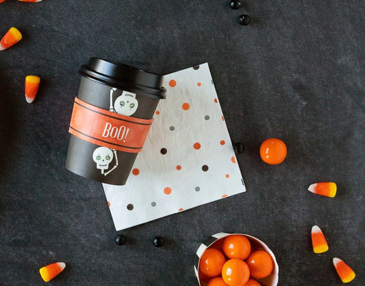 Halloween Skeleton Paper Coffee cups perfect for your fall hot and cold beverage.