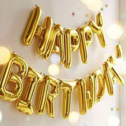 Happy Birthday Letter Balloons Gold