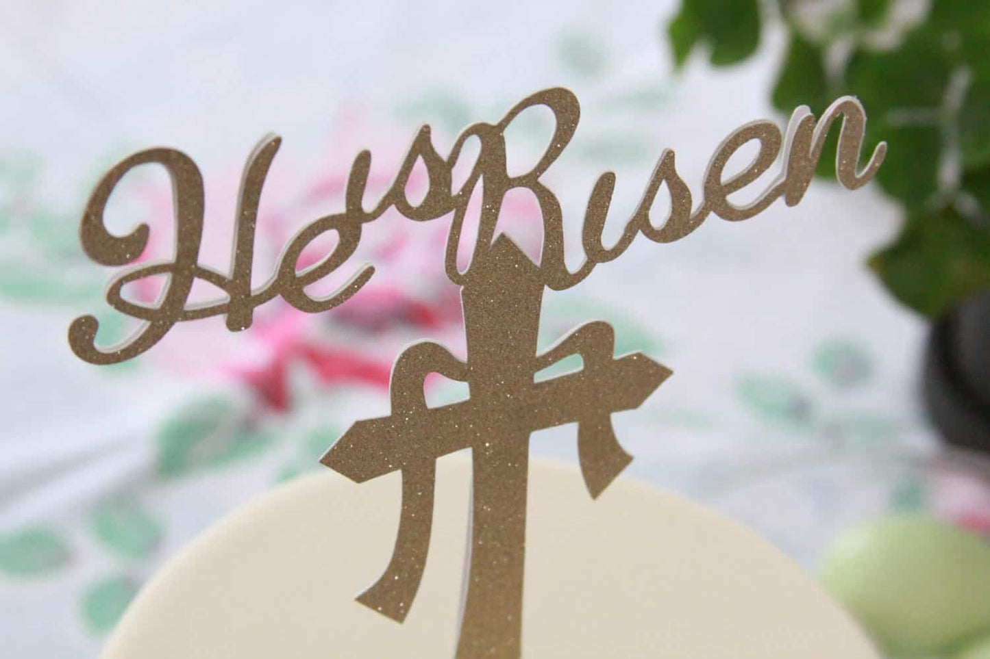 He is Risen Easter Cake Topper