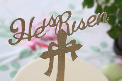 He is Risen Easter Cake Topper