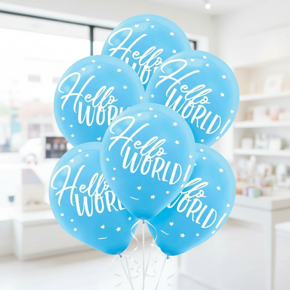 Hello World Balloon Bouquet - Realistic