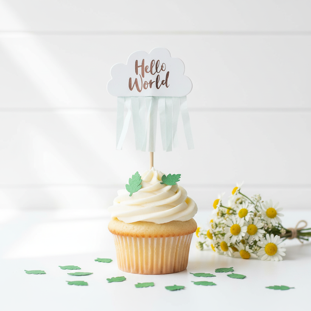 Hello World Cloud Topper Close-up