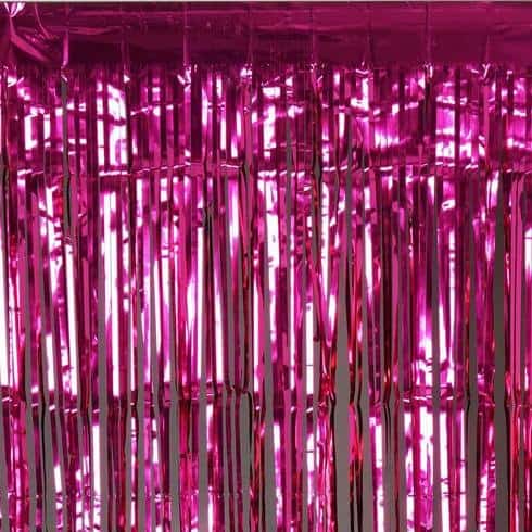 Hot Pink Fringe Photo Booth Backdrop