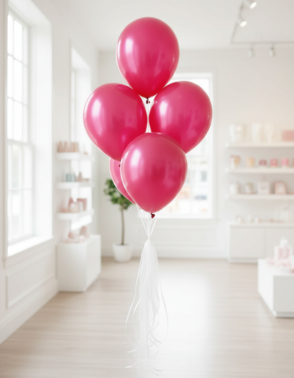 Hot pink pearl balloon bouquet - opaque finish