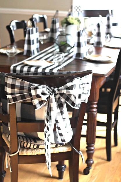 I Do BBQ Black and White Buffalo Check Table Runner