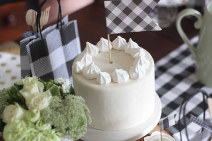 I Do BBQ Black and White Buffalo Check Table Runner