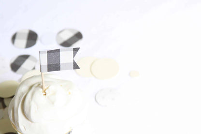 I Do BBQ Confetti - Black and White Check