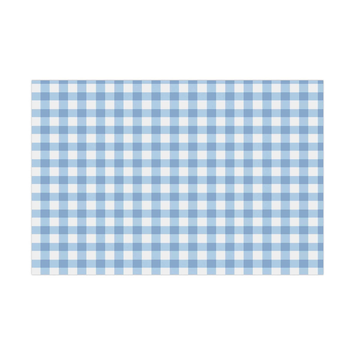 Light Blue Gingham high end Wrapping Paper for an Oh Boy baby shower or winter gift giving.