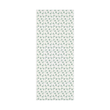 Elegant luxury Christmas gift wrap in sage and emerald shades with snowflakes for a winter theme. Perfect for a Baby It's Cold outside baby shower or birthday party..