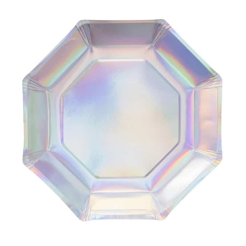 Iridescent Paper Napkins, Cups and Plates