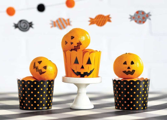 Jack-o-lantern Baking Cups for Halloween