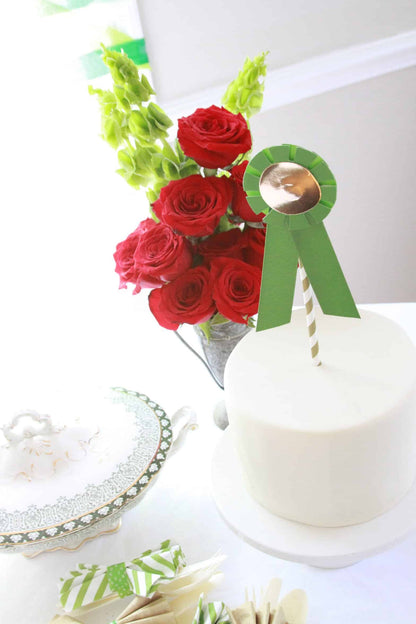 Kentucky Derby Party Horse Show Ribbon Cake Topper